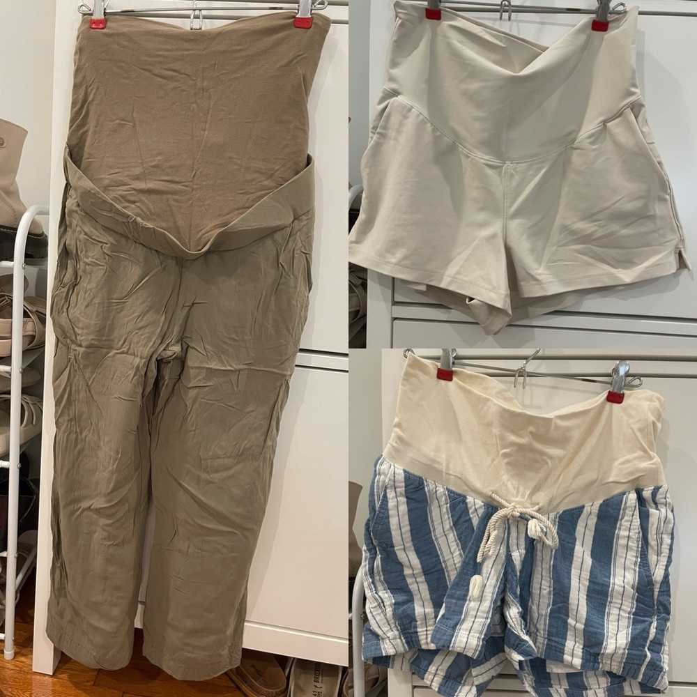 MATERNITY BOTTOMS BUNDLE - 3 ITEMS - PANTS, SHORTS